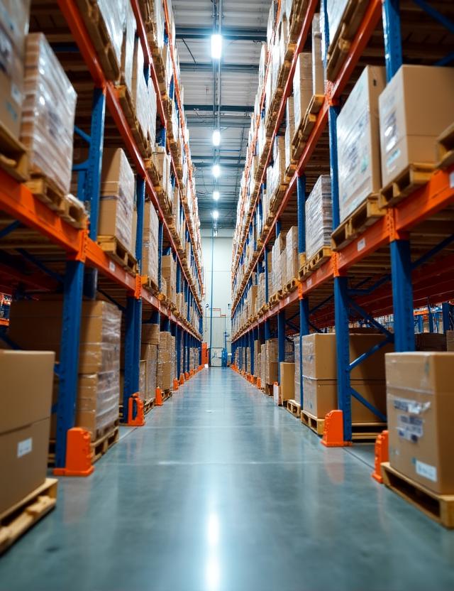 Organized warehouse racking